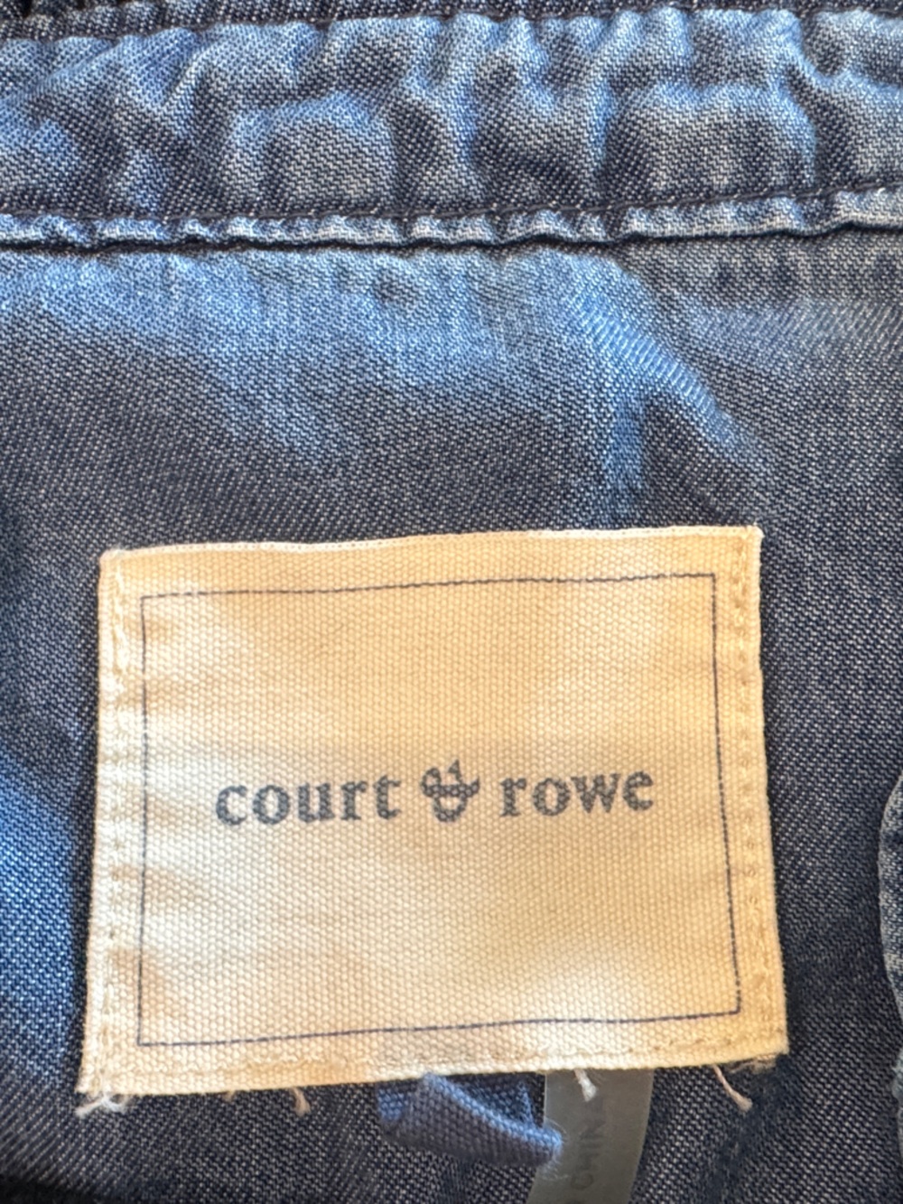 COURT & ROWE Blue Ruffled Denim Button-Down Shirt - Picture 5 of 5